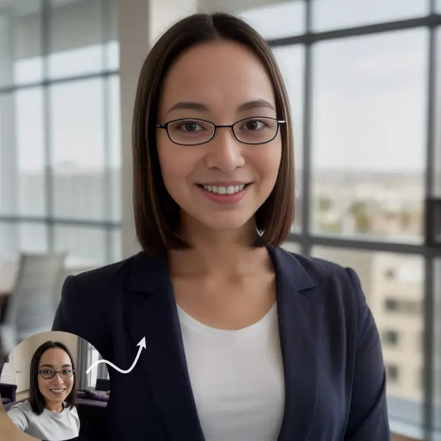 Before and after headshot example