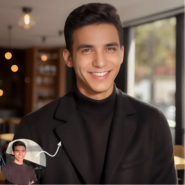 Before and after headshot example