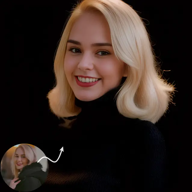 Before and after headshot example