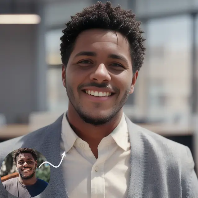 Before and after headshot example