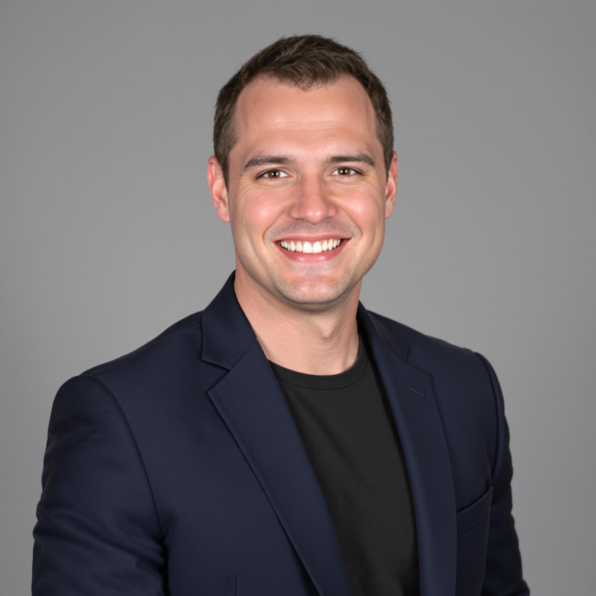 Navy Blazer over T-shirt